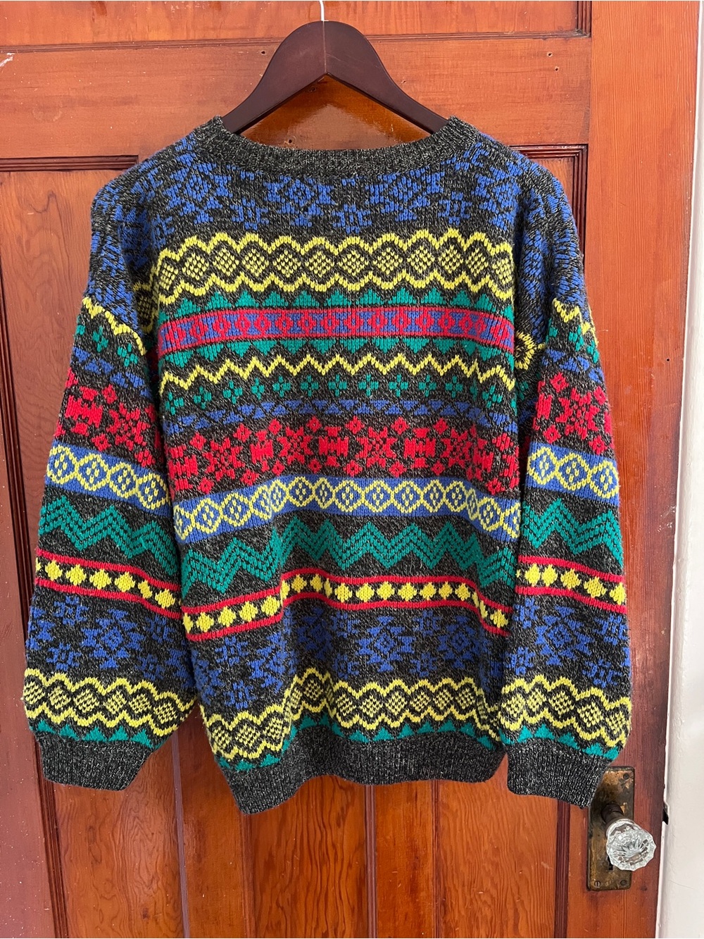 Vintage Multicolor Patterned Sweater
